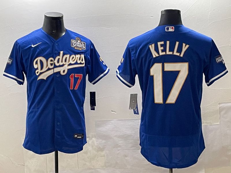 Men Los Angeles Dodgers #17 Kelly Blue Gold Elite 2025 Nike MLB Jersey style 7->los angeles dodgers->MLB Jersey
